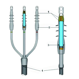 Заказать Концевая муфта холодной усадки 0,4 кВ, 1.2kVWLT-5/2, 5 жил, 95mm² (с наконечниками)